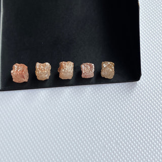 1 Piece 4.2mm to 5.3mm Box Shaped Rare Unique Natural Red Peach Diamond Cube, Natural Earth Mined Red Raw Rough Uncut Diamond Cube, DDS769/8
