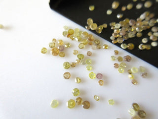 25 Pieces Natural Yellow Rose Cut Diamonds Loose, Uneven Rose Cut Diamond Loose, 1mm To 2mm Each, SKU-DDS108