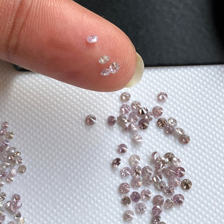 1mm/1.5mm/2mm/2.5mm/3mm Natural Pink Round Brilliant Cut Diamond Loose, Faceted Melee Pink Diamond For Ring, Sold As 5pcs/10 Pcs, DDS672/1