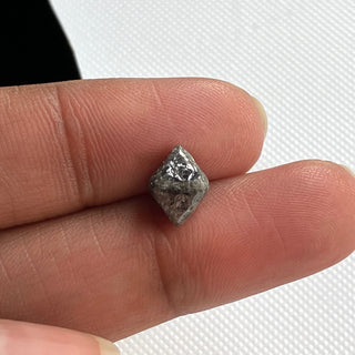 2.74CTW/8.6mm Natural Grey Rough Raw Octahedron Diamond Loose Conflict Free Earth Mined Diamond Crystal For Pendant Ring, DDS774/1