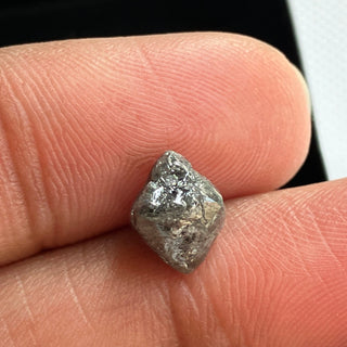 2.18CTW/8.1mm Natural Grey Rough Raw Octahedron Diamond Loose Conflict Free Earth Mined Diamond Crystal For Pendant Ring, DDS774/5