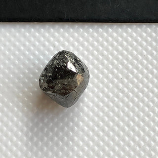 2.18CTW/7.7mm Natural Grey/Black Rough Raw Octahedron Diamond Loose Conflict Free Earth Mined Diamond Crystal For Pendant Ring, DDS774/8