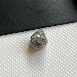 1.95CTW/7.5mm Natural Grey/Black Rough Raw Octahedron Diamond Loose Conflict Free Earth Mined Diamond Crystal For Pendant Ring, DDS774/9