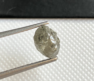 2.02CTW/8mm Natural Grey Salt And Pepper Rough Raw Octahedron Diamond Loose Conflict Free Earth Mined Diamond Crystal, DDS774/12