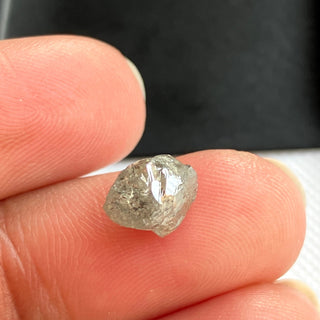 2.02CTW/8mm Natural Grey Salt And Pepper Rough Raw Octahedron Diamond Loose Conflict Free Earth Mined Diamond Crystal, DDS774/12
