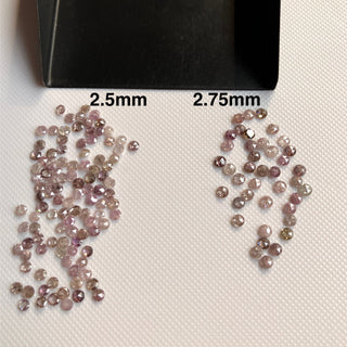 10 Pieces Calibrated Natural Pink Round Rose Cut Cabochon Diamond Loose 1mm/1.25mm/1.5mm/1.75mm/2mm/2.25mm/2.5mm/2.75mm/3mm, DDS631/4