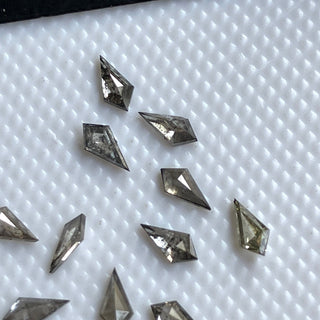 Tiny 4x2mm Kite Shield Shape Clear Grey Black Salt And Pepper Natural Diamond Rose Cut Melee Accent Kite Diamond 2pcs/6pcs, DDS680/24