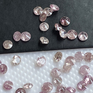 1mm/1.5mm/2mm/2.5mm/3mm Natural Pink Round Brilliant Cut Diamond Loose, Faceted Melee Pink Diamond For Ring, Sold As 5pcs/10 Pcs, DDS672/1