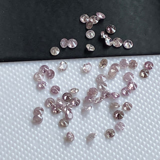 1mm/1.5mm/2mm/2.5mm/3mm Natural Pink Round Brilliant Cut Diamond Loose, Faceted Melee Pink Diamond For Ring, Sold As 5pcs/10 Pcs, DDS672/1