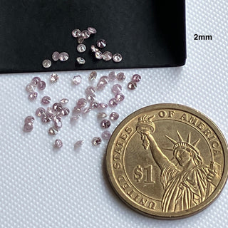 1mm/1.5mm/2mm/2.5mm/3mm Natural Pink Round Brilliant Cut Diamond Loose, Faceted Melee Pink Diamond For Ring, Sold As 5pcs/10 Pcs, DDS672/1