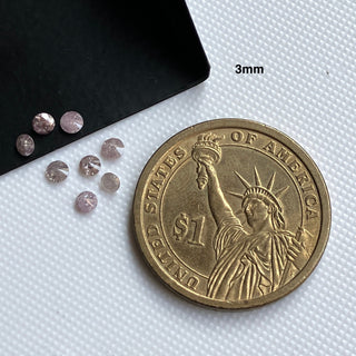 1mm/1.5mm/2mm/2.5mm/3mm Natural Pink Round Brilliant Cut Diamond Loose, Faceted Melee Pink Diamond For Ring, Sold As 5pcs/10 Pcs, DDS672/1