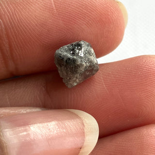 3.02CTW/8.4mm Natural Grey/Black Rough Raw Octahedron Diamond Loose Conflict Free Earth Mined Diamond Crystal For Pendant Ring, DDS774/2