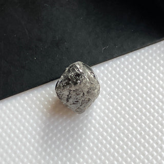 3.02CTW/8.4mm Natural Grey/Black Rough Raw Octahedron Diamond Loose Conflict Free Earth Mined Diamond Crystal For Pendant Ring, DDS774/2