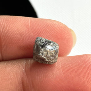 3.02CTW/8.4mm Natural Grey/Black Rough Raw Octahedron Diamond Loose Conflict Free Earth Mined Diamond Crystal For Pendant Ring, DDS774/2