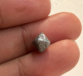 1.99CTW/7.8mm Natural Grey Rough Raw Octahedron Diamond Loose Conflict Free Earth Mined Diamond Crystal For Pendant Ring, DDS774/4