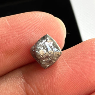 2.18CTW/8.1mm Natural Grey Rough Raw Octahedron Diamond Loose Conflict Free Earth Mined Diamond Crystal For Pendant Ring, DDS774/5