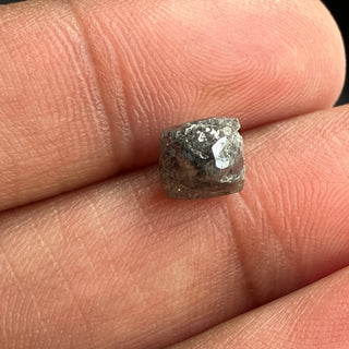 2.10CTW/7.5mm Natural Grey Rough Raw Octahedron Diamond Loose Conflict Free Earth Mined Diamond Crystal For Pendant Ring, DDS774/6