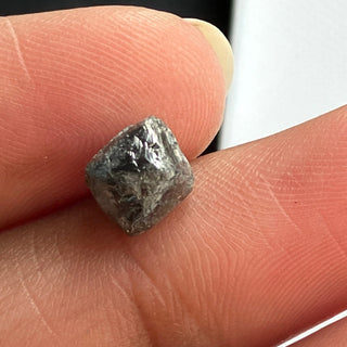 2.18CTW/7.7mm Natural Grey/Black Rough Raw Octahedron Diamond Loose Conflict Free Earth Mined Diamond Crystal For Pendant Ring, DDS774/8