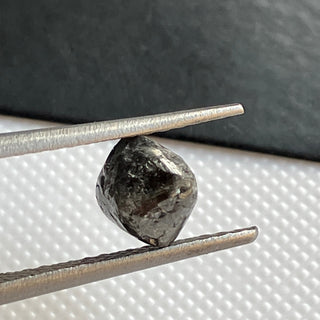 2.18CTW/7.7mm Natural Grey/Black Rough Raw Octahedron Diamond Loose Conflict Free Earth Mined Diamond Crystal For Pendant Ring, DDS774/8