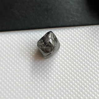 2.21CTW/8.2mm Natural Grey Rough Raw Octahedron Diamond Loose Conflict Free Earth Mined Diamond Crystal For Pendant Ring, DDS774/7