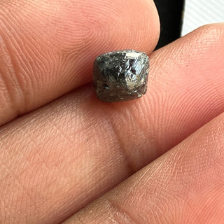 2.18CTW/7.7mm Natural Grey/Black Rough Raw Octahedron Diamond Loose Conflict Free Earth Mined Diamond Crystal For Pendant Ring, DDS774/8