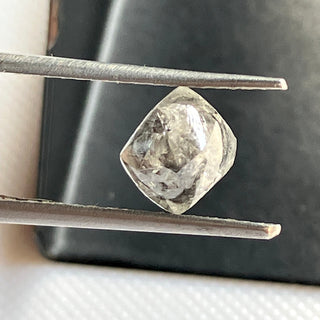 2.79CTW/8.2mm Natural Grey/Black Salt And Pepper Rough Raw Octahedron Diamond Loose Conflict Free Earth Mined Diamond Crystal, DDS774/10