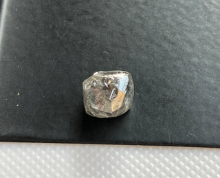 2.79CTW/8.2mm Natural Grey/Black Salt And Pepper Rough Raw Octahedron Diamond Loose Conflict Free Earth Mined Diamond Crystal, DDS774/10