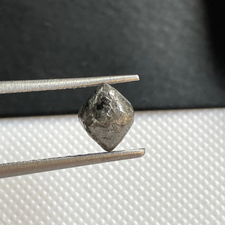 1.95CTW/7.5mm Natural Grey/Black Rough Raw Octahedron Diamond Loose Conflict Free Earth Mined Diamond Crystal For Pendant Ring, DDS774/9