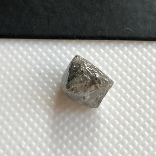 1.94CTW/7.5mm Natural Grey Salt And Pepper Rough Raw Octahedron Diamond Loose Conflict Free Earth Mined Diamond Crystal, DDS774/13