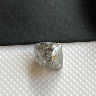 1.94CTW/7.5mm Natural Grey Salt And Pepper Rough Raw Octahedron Diamond Loose Conflict Free Earth Mined Diamond Crystal, DDS774/13