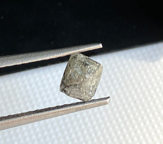 1.26CTW/6.7mm Natural Grey Salt And Pepper Rough Raw Octahedron Diamond Loose Conflict Free Earth Mined Diamond Crystal, DDS774/19
