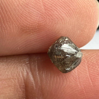 1.36CTW/6.3mm Natural Black/Grey Rough Raw Octahedron Diamond Loose Conflict Free Earth Mined Diamond Crystal For Pendant Ring, DDS774/22