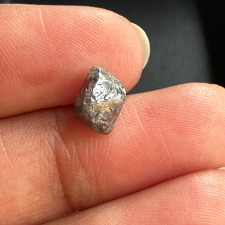 2.21CTW/8.2mm Natural Grey Rough Raw Octahedron Diamond Loose Conflict Free Earth Mined Diamond Crystal For Pendant Ring, DDS774/7