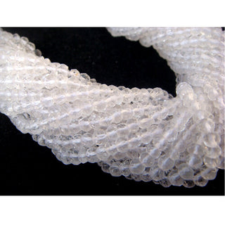 Quartz Crystal Rondelles, 3.5mm Micro Faceted Wholesale Gemstone, 13 Inch Strand, Sold As 1 Strand/50 Strands, SKU-WS039