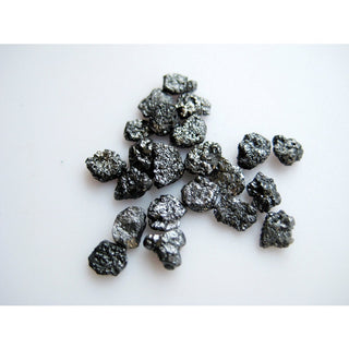 2 Pieces 5mm Each Black Rough Raw Uncut Diamond Loose, Wholesale Raw Diamond For Jewelry