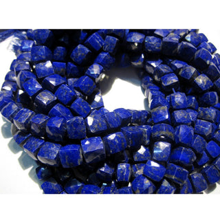 AAA Lapis Lazuli Box Shaped, Gemstone Supplies, Faceted Beads - 9mm Each - 8 Inch Strand - 30 Pieces Approx