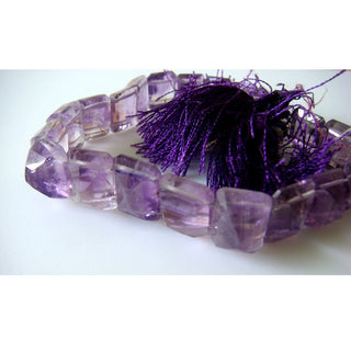 Fancy Shaped Amethyst Beads, 12mm To 13mm Faceted Pyramid Shape Amethyst Beads, 8 Inch Strand, 21 Pieces