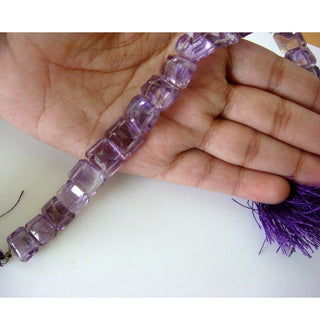 Fancy Shaped Amethyst Beads, 12mm To 13mm Faceted Pyramid Shape Amethyst Beads, 8 Inch Strand, 21 Pieces