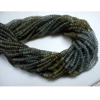 Moss Aquamarine Smooth Rondelle Beads, 4mm Wholesale Beads, 13 Inch Strand, Sold As 1 Strand/50 Strands, SKU-WS305