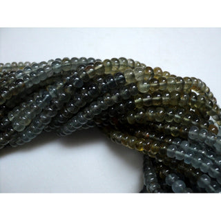 Moss Aquamarine Smooth Rondelle Beads, 4mm Wholesale Beads, 13 Inch Strand, Sold As 1 Strand/50 Strands, SKU-WS305