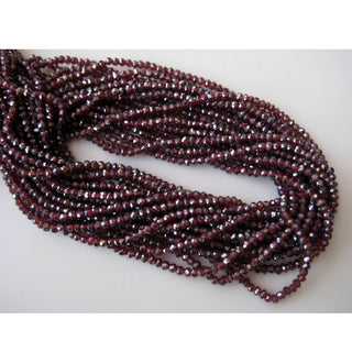 Mystic Garnet, Original Gemstone, Micro Faceted Rondelle Beads, 3.5mm Beads, 13 Inch Strand