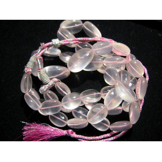 Rose Quartz - Rose Quartz Smooth Oval Tumble - 2 Strands 18 Inch And 20 Inches - 44 Pieces - 16mm To 33mm Each