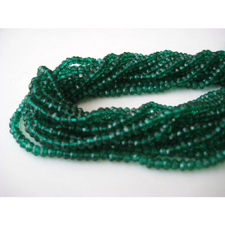 Coated Quartz Bead, Emerald Green Color, Micro Faceted Rondelle Beads, 4mm Beads, 13 Inch Strand