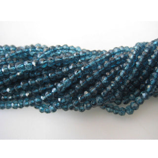 4mm 13 Inches Each Wholesale Blue Coated Quartz Rondelles Micro Faceted Beads, Sold As 5 Strand/50 Strands, SKU-WS111