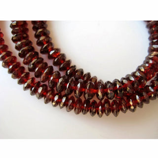 Garnet Beads, Mozambique Garnet, Rondelle Beads, Garnet Rondelles, German Cut, 6mm Beads, 8 Inch Half Strand