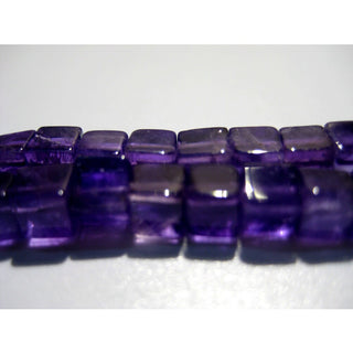 Natural Amethyst Smooth Box Beads, 4.5mm Amethyst Box Beads, 8 Inch Strand