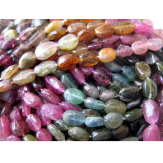 Tourmaline Beads, Oval Beads, Tourmaline Gemstone, Multi Tourmaline Beads, 6mm Each,  13 Inch Strand