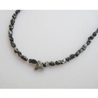 Diamond Necklace, Monogram Necklace, 6mm Monogram Initials, Personalized Jewelry, Diamond Initials, Black Diamond Tumbles, 16 Inch Strand
