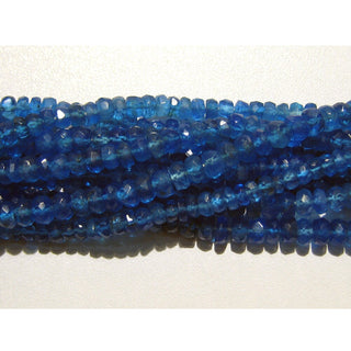 Apatite - Blue Apatite Gem Stones - Faceted Rondelle Beads - 3mm Faceted Beads - 14 InchStrand