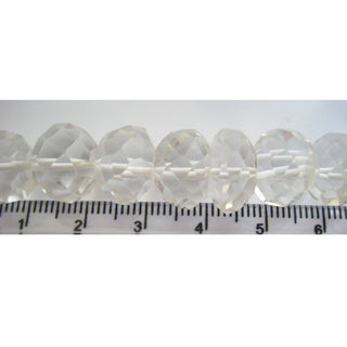 Quartz Crystal Rondelles - 14 mm Faceted Rondelles, 13 Inch Strand, 36pieces Approx